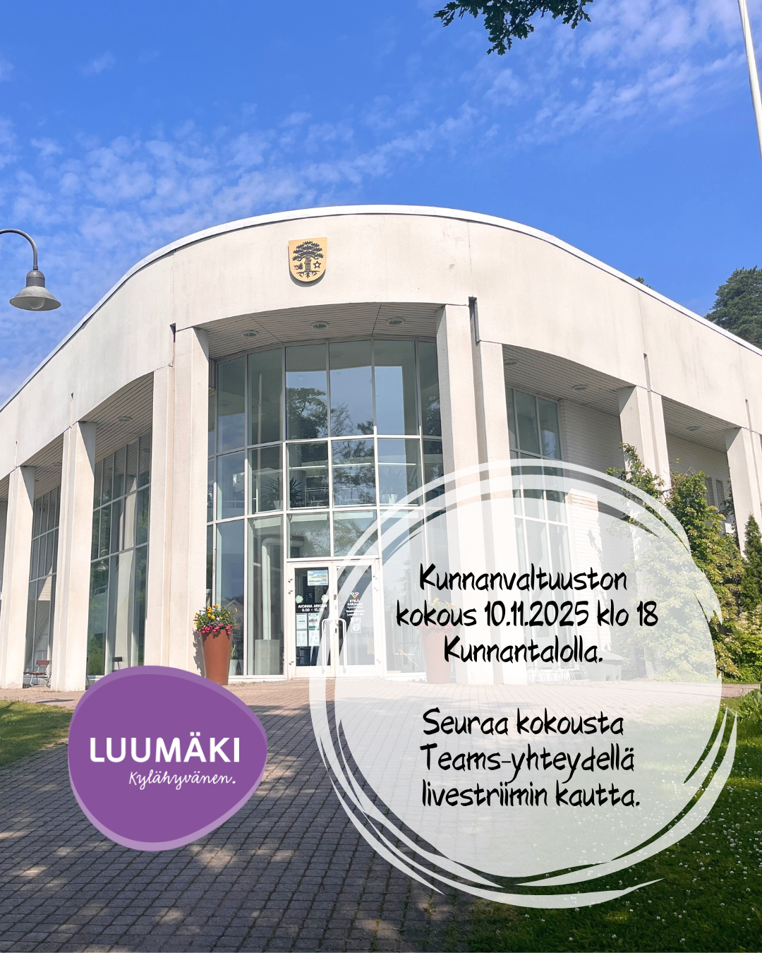 Kunnanvaltuuston kokouksen 10.11. infokuva