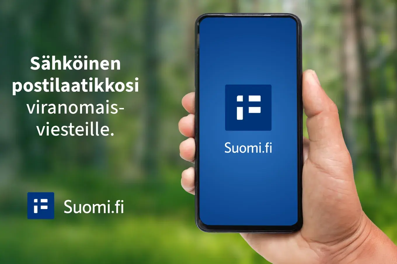 Kuvassa mainos Suomi.fi palvelusta