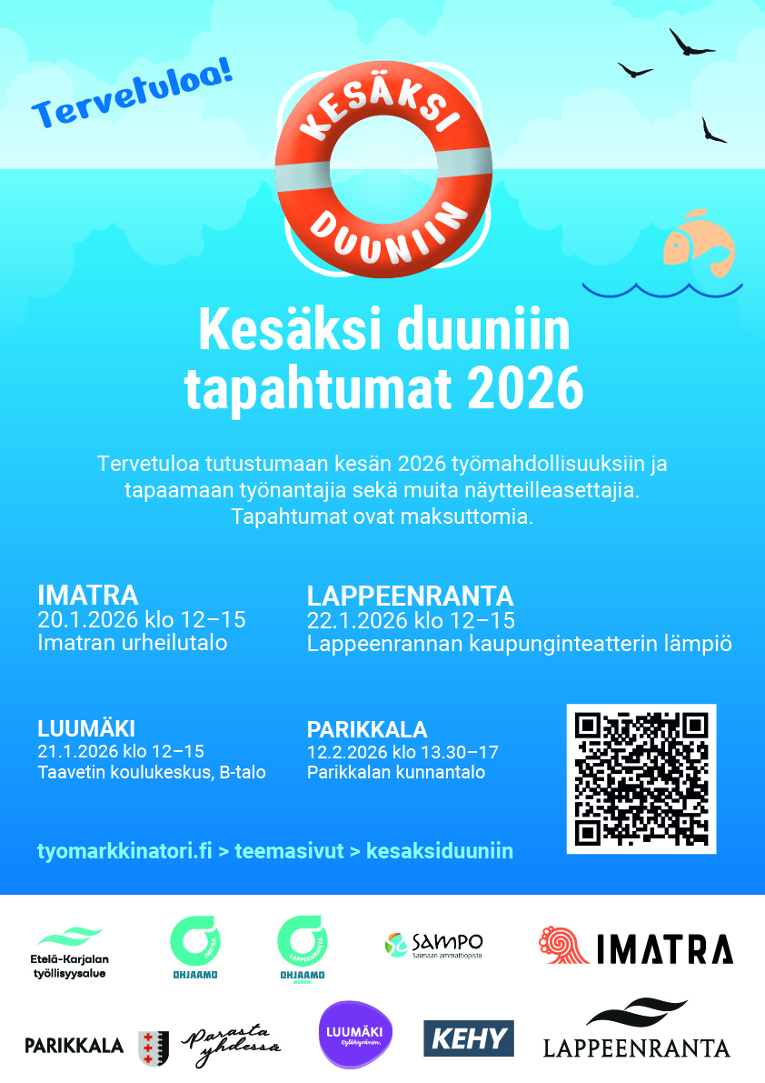 Kutsu kesäksi duuniin tilaisuuteen